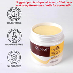 Karseell Hair Mask Collagen Treatment Natural Argan Oil Coconut conditioner for Dry Damaged Hair 16.9 oz 500ml,