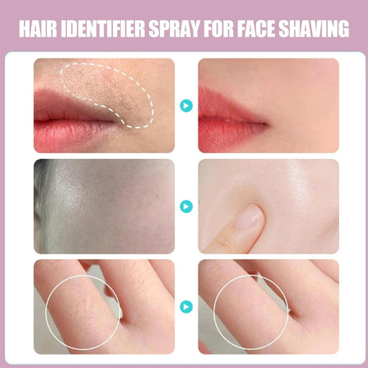 Hair Identifier Spray for Face Shaving, Moisturizing and Skin Care Dermaplaner Spray,Skin Body Face Hair Identifier Spray, Skin Dermaplaning Spray for Face (spray plus razor)