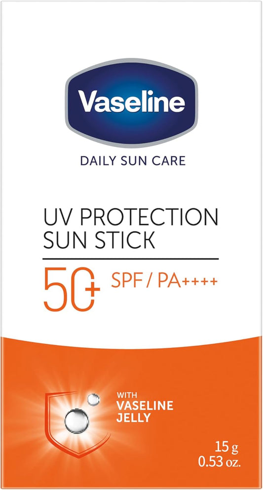 Vaseline UV Protection Sun Stick With SPF 50 Lightweight Sun Protection Sunscreen with Vaseline Jelly Non-Sticky & Matte Finish Formula Brightens & Moisturizes Skin 15 gm