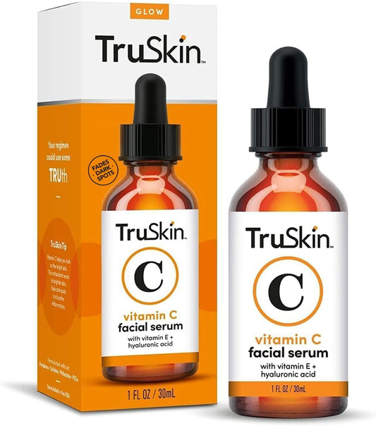 TruSkin Naturals Vitamin C Serum for Face, Topical Facial Serum with Hyaluronic Acid & Vitamin E, 1 oz