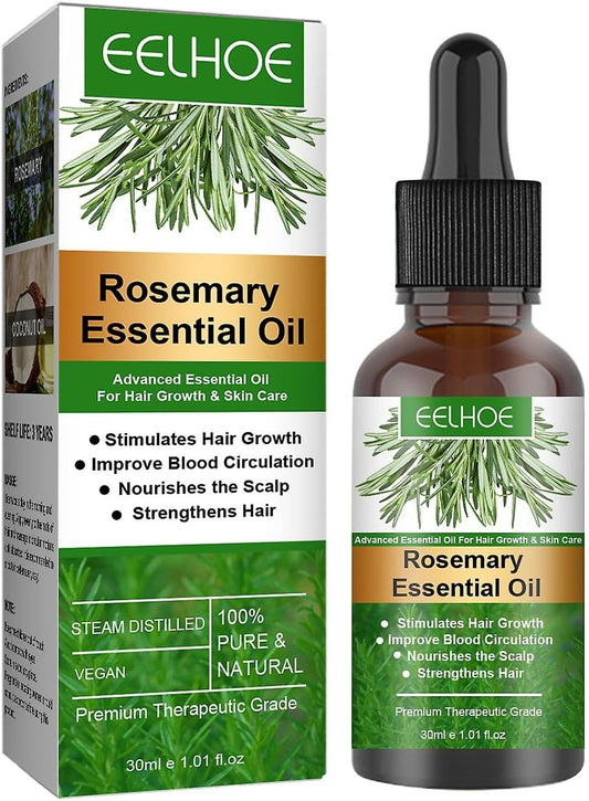 EELHOE 30ml Rosemary Hair Growth Essential Oil Prevent Hair Loss Nourish Scalp Strengthen Hair