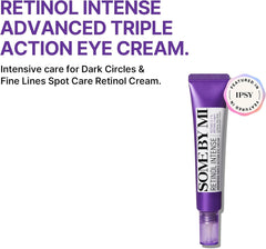 SOME BY MI Retinol Intense Advanced Triple Action Eye Cream  Mild Overnight Korean Anti-Aging Eye Cream  for Dark Circles & Fine Lines  Ideal for Retinol Beginners  1.01Oz, 30ml