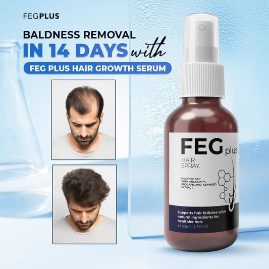 FEGPLUS Hair Growth Serum with Bonus Scalp Massager, Hair & Beard Growth Treatment Oil, Rosemary Oil for Hair Growth Booster, Thicker, Longer and Stronger Hair Spray-50ml